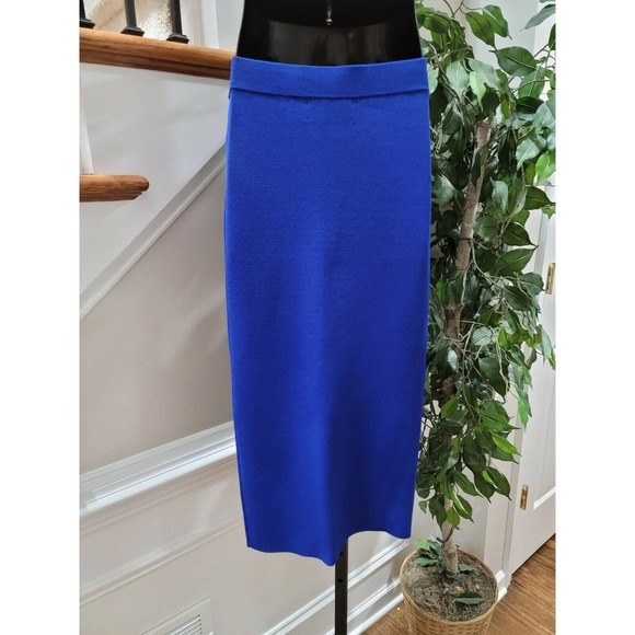 Gabrielle Union Women's Blue Rayon And Nylon Knee Lenght Skirt Size X-Small - Picture 5 of 9